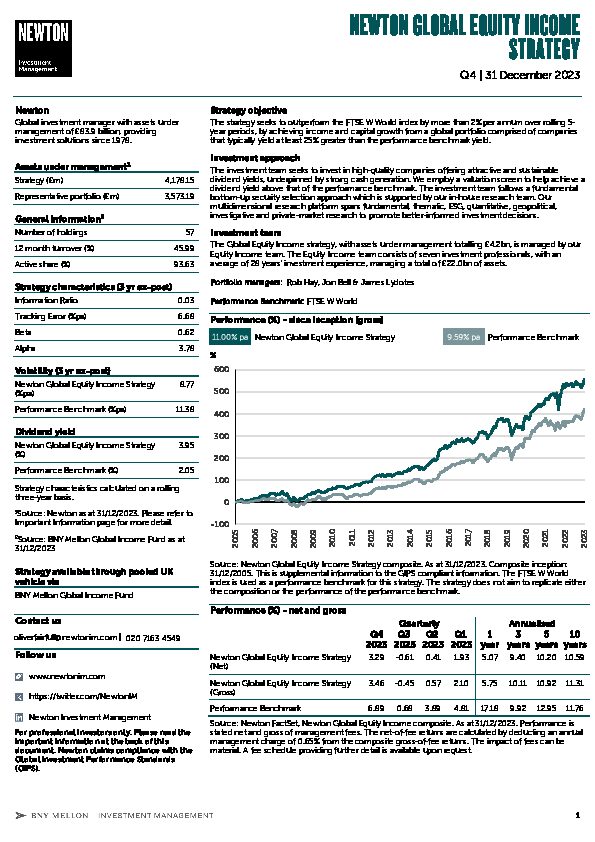 UK Inst Global equity income strategy factsheet