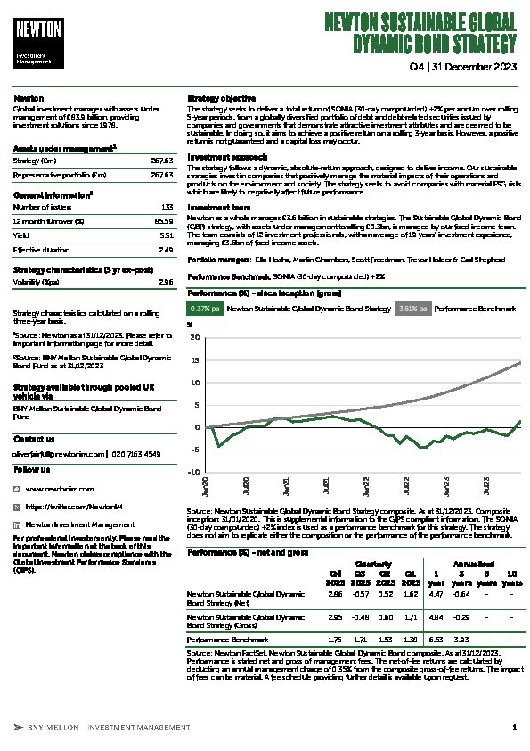 UK Inst Sustainable Global Dynamic Bond strategy factsheet