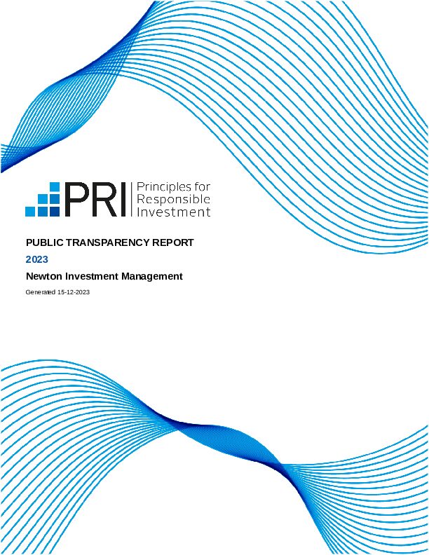 PRI Public Transparency Report