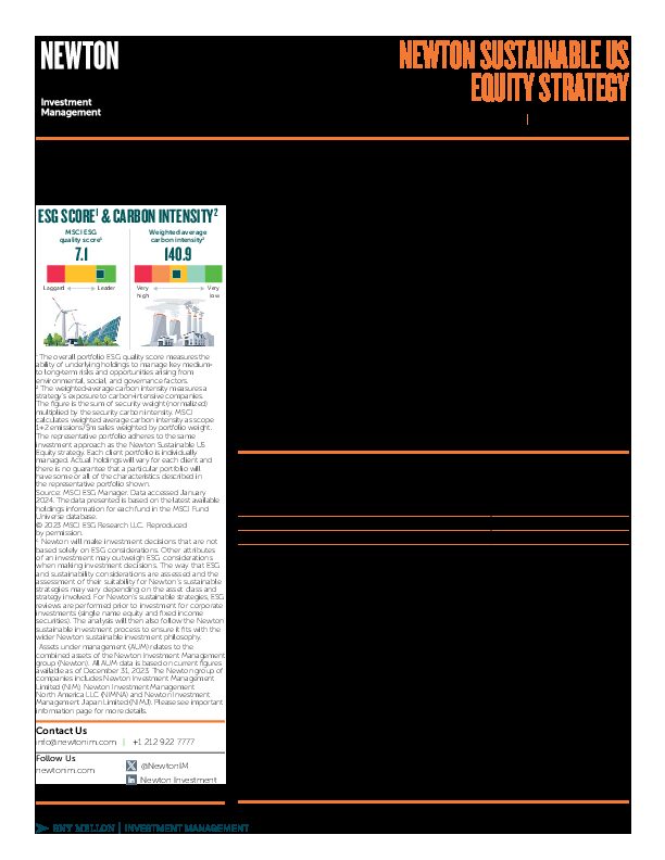 NIMNA Sustainable U.S. Equity Factsheet